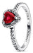 Anillo con Corazón Elevado Color Plateado | Grado B