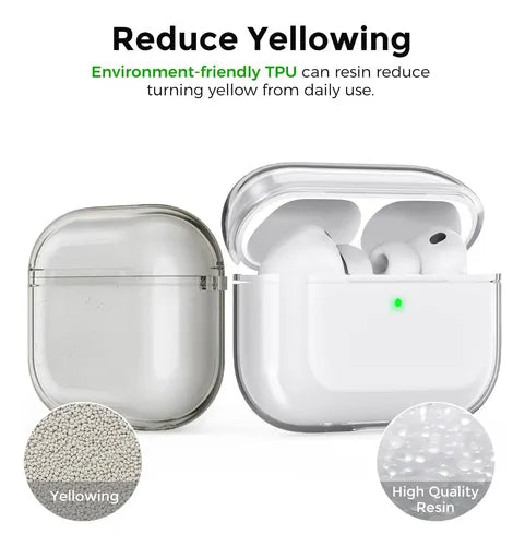 FUNDA PROTECTORA PARA AIRPODS PRO3 GENERACIÓN (2025) CASE TRANSPARENTE SILICONA + LIMPIADOR + LLAVERO + 8 ALMOHADILLAS PARA AIRPODS PRO 3