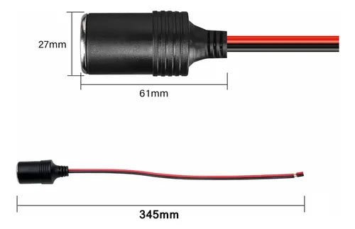 Adaptador Hembra de Encendedor de Auto con Cable Cargador | Grado B