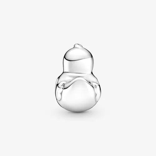 Charm Pando Patito de Hule Pulido Color Plateado | Grado B