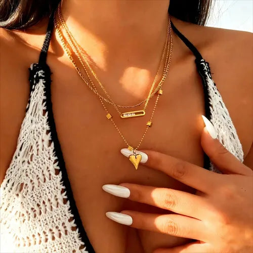 Collar Doble Cadena para Mujer en Acero Inoxidable