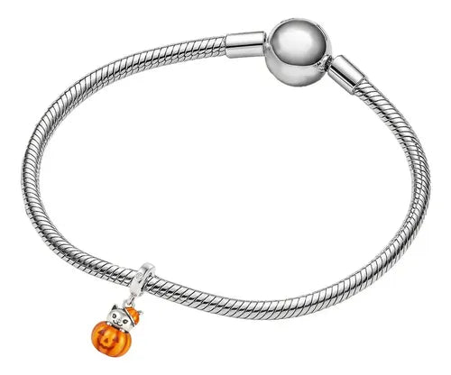 Charm con Forma de Calabaza de Halloween Color Plateado y Naranja | Grado B