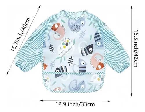 Babero Mangas Impermeable Manga Larga Niños de 3 a 8 Años | Grado B