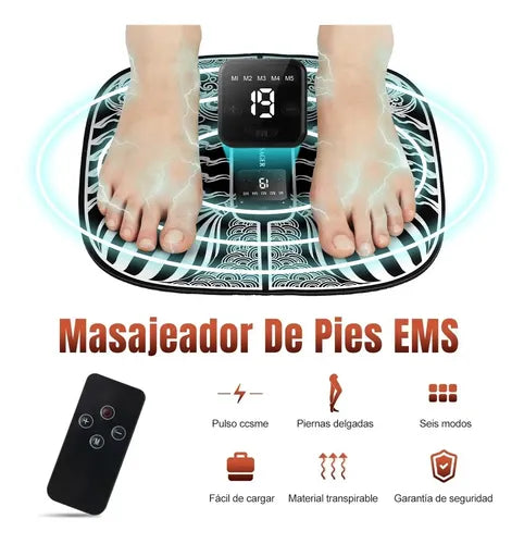 Masajeador de Pies Eléctrico EMS con 6 Modos y 19 Intensidades | Grado B