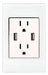 Placa de Contacto Doble con Carga USB Dual de Vidrio Color Blanco | Grado B
