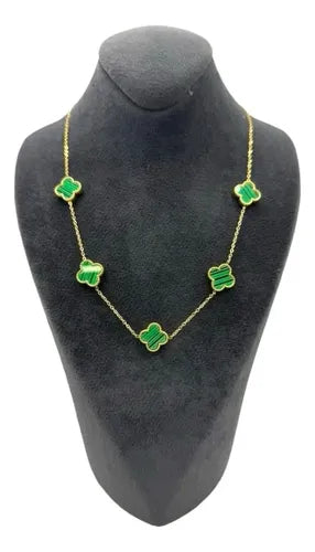 Collar de Clavícula con Colgante Brillante Color Dorado Rosa | Grado B