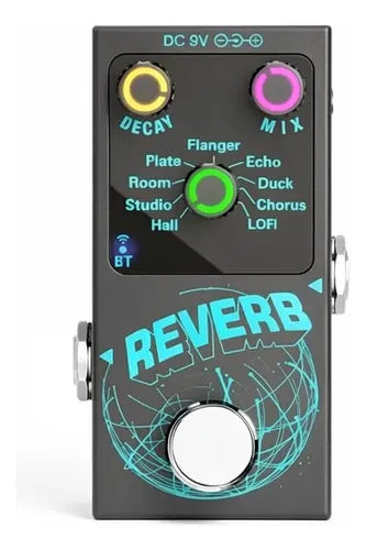 Pedal de Efectos Reverb de 9 Tonos para Guitarra Eléctrica Color Negro | Grado B