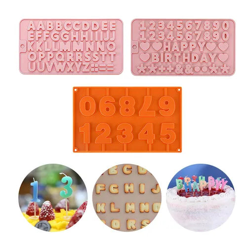 Molde de Silicona de Abecedario y Números para Repostería Color Marrón | Grado B
