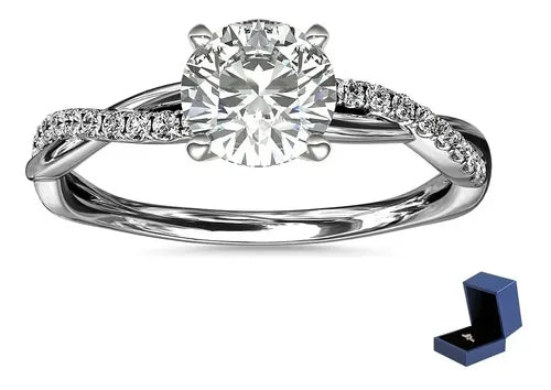 Anillo de Compromiso y Promesa Ajustable para Mujer Color Plateado | Grado B