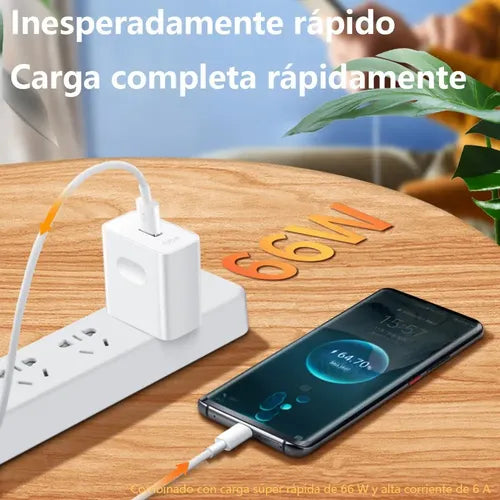 Cable USB a Tipo C 6A de Súper Carga Rápida para Huawei y Honor | Grado B