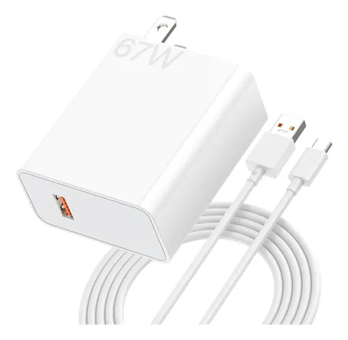 Cargador Turbo de 67 W para Xiaomi con Cable Color Blanco | Grado B