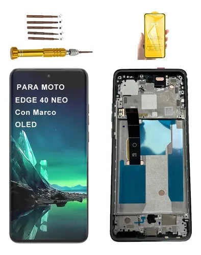 Pantalla LCD OLED con Marco para Motorola Moto Edge 40 Neo Color Negro | Grado B