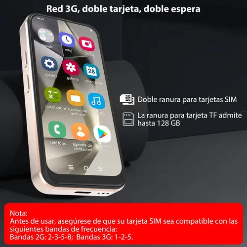 W&O F11 MINI 3G SMARTPHONE 4GB OF RAM + 64GB DATING ROM MULTILINGÜE CAMERA OF 8MP + 5MP SYSTEM ANDROID DOBLE SIM... DORADO