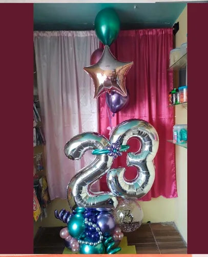 Globo Metalico Numero Gigante 86 CM 32 In Cumpleaños Fiesta | Grado B