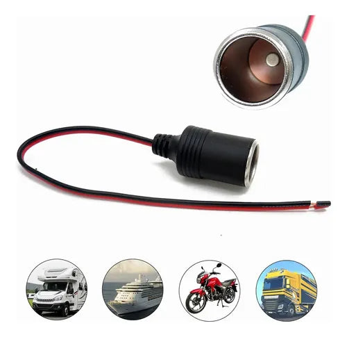 Adaptador Hembra de Encendedor de Auto con Cable Cargador | Grado B