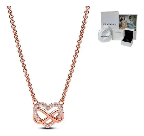 Collar de 36 cm con Dije Color Dorado Rosa | Grado B