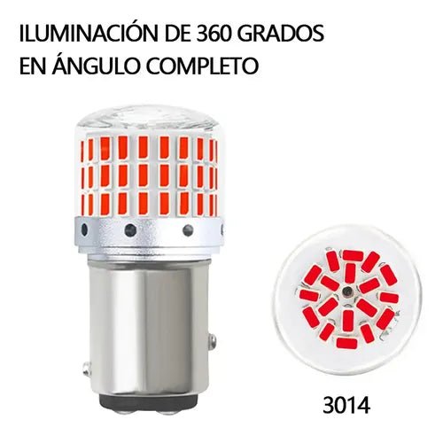 2 Focos Estróbos Leds Cuarto Stop 1157 BAY15D P21/5W | Grado B