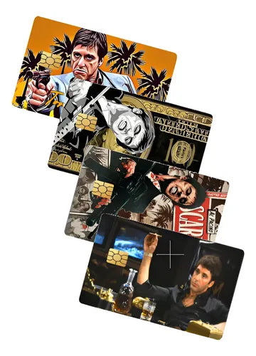 Sticker Cover Tarjeta Crédito Scarface Cara Cortada | Grado B