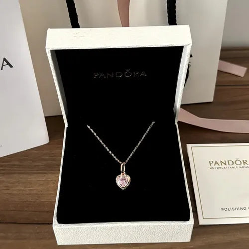Collar de 36 cm con Dije Color Dorado Rosa | Grado B