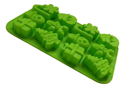 Molde Silicón Navidad 14 Figuras Árbol Jengibre Santa Nieve | Grado B