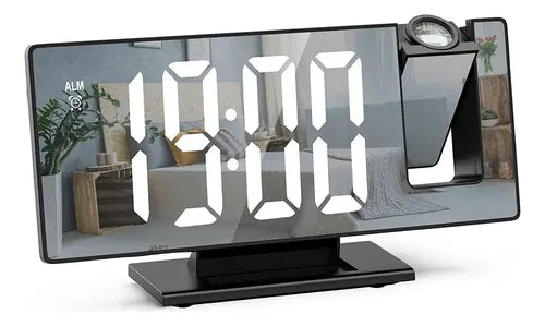Reloj Despertador LED con Proyector y Pantalla Grande Color Negro | Grado B