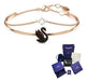 Pulsera con Adorno de Cisne Negro Color Dorado Rosa | Grado B