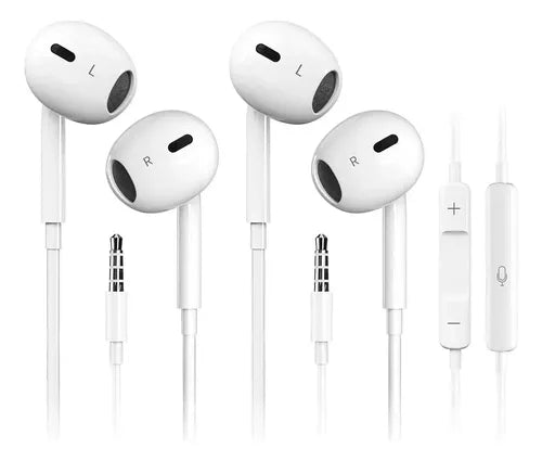 Audífonos Alámbricos 3.5 mm In-Ear con Micrófono Color Blanco | Grado B