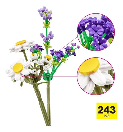 Zuru Max Premium Flowers Margarita y Lavanda Flores Armables Mini Bloques de Construcción 83184GQ1-243 Margarita y Flor de Lavanda | Grado A