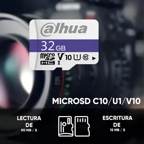 Microsd Dahua de 32 GB Clase 10 U1 para Grabación de Video | Grado B