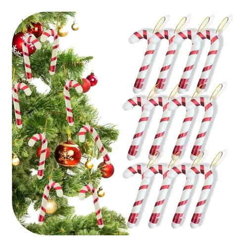 12 Colgantes de Caramelo para Árbol de Navidad Color Rojo | Grado B