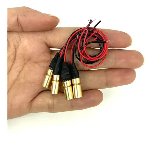10 Módulos Láser Rojo de 5 mW 650 nm con Proyección de Cruz 6 mm | Grado B