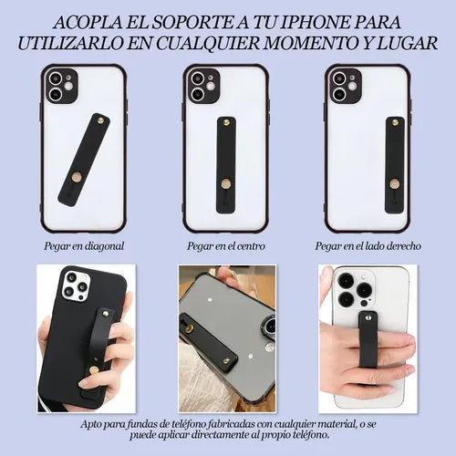 2 Soportes Retráctiles para Teléfono con Correa de Cuero | Grado B