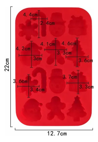 Molde Silicón Navidad 14 Figuras Árbol Jengibre Santa Nieve