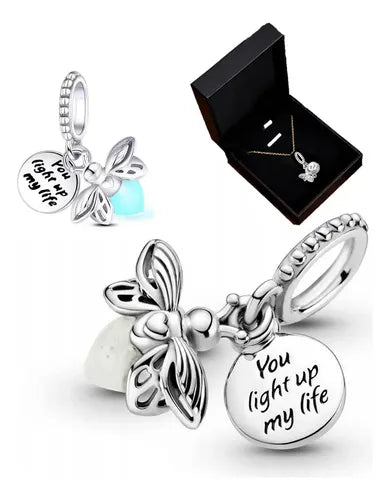 Charm Dije de Luciérnaga que Brilla en la Oscuridad Color Plateado | Grado B