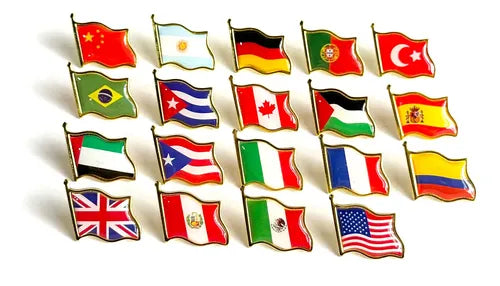 Broche Pin Metálico con Bandera de País | Grado B