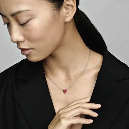 COLLAR COLLIER CON PENDIENTE HALO DE CORAZÓN RELUCIENTE 1