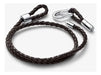 Juego de Pulseras de Piel Trenzada Doble 17.5 cm Color Negro