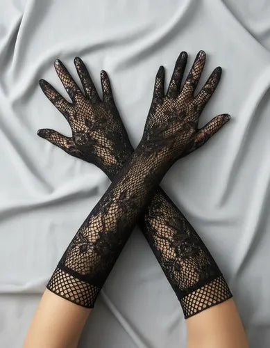 Guantes Largos de Encaje para Novia y Disfraz | Grado B