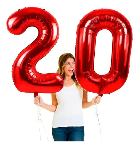 Globo Metalico Numero Gigante 86 CM 32 In Cumpleaños Fiesta | Grado B
