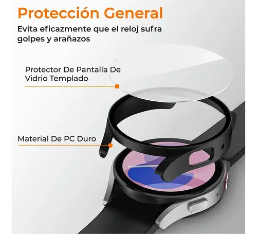 2 Piezas de Funda Protectora con Mica para Galaxy Watch 40 y 44 mm | Grado B