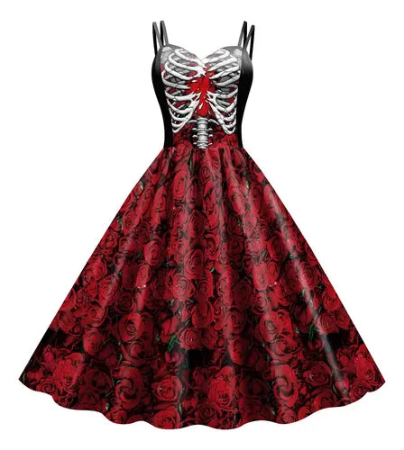 Vestido de Mujer Halloween Disfraz de Fiesta con Estampado | Grado B