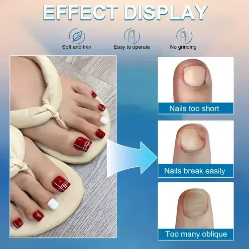 120 Piezas de Tips de Uñas Postizas de Gel Suave para Pedicura | Grado B