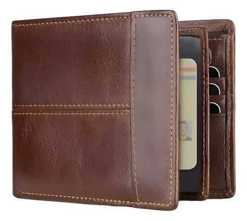 Cartera Billetera de Hombre con Protección RFID Color Marrón | Grado B