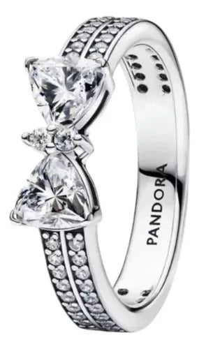 Anillo Doble Halo Brillante Color Plateado | Grado B