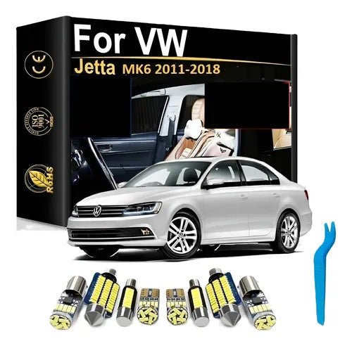 Kit Full LED de Iluminacion para Jetta A6 2011-2014 Vw MK6 T10 Blanco Blanco Neutro | Grado B