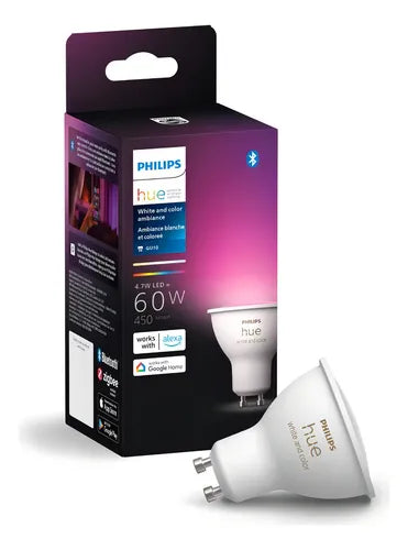 Foco GU10 Luz Inteligente Multicolor Hue Philips Blanco Calido | Grado B