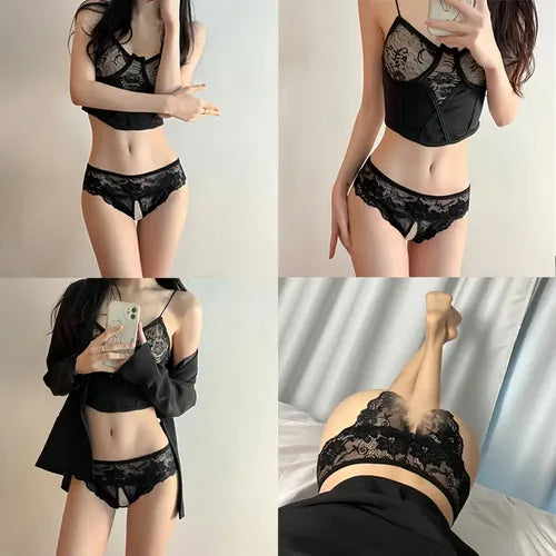 2piezas Ligeros Sensuales Calzones Encaje Ropa Interior Grande | Grado B