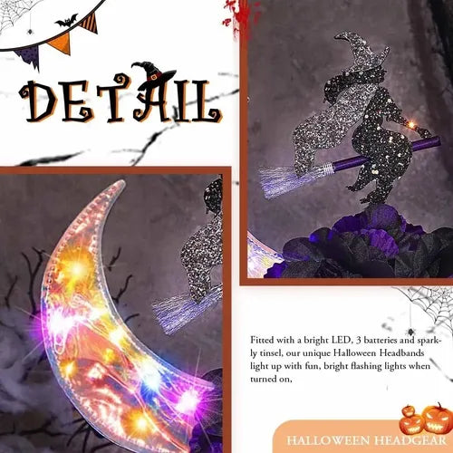HALLOWEEN LED DIADEMA BRUJA ACCESORIOS PARA EL CABELLO