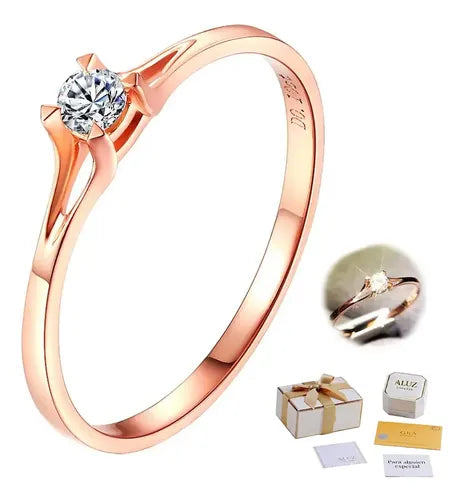 Anillos de Promesa Mujer Color Dorado Ajustables Elegantes para Pareja | Grado B