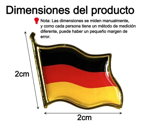 Broche Pin Metálico con Bandera de País | Grado B